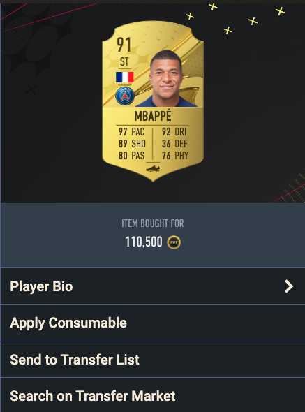 Mbappe fifa player snipe